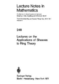 cover of the book Lectures on the Applications of Sheaves to Ring Theory