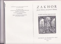 cover of the book Zakhor: Jewish History and Jewish Memory