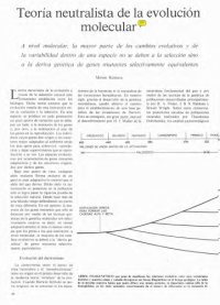 cover of the book Teoría neutralista de la evolución molecular (Revista Investigación y Ciencia)