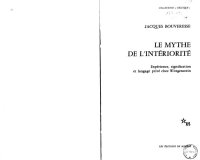 cover of the book Le mythe de l'intériorité