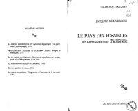 cover of the book Le pays des possibles : Wittgenstein, les mathématiques et le monde réel