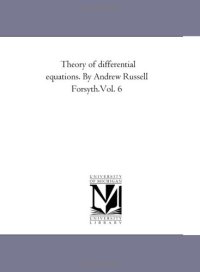 cover of the book Theory of differential equations Volume VI (Part 4): Partial Differential Equations