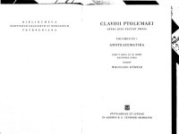 cover of the book Claudii Ptolemaei Opera quae exstant omnia: Apotelesmatika, Volumen III, 1