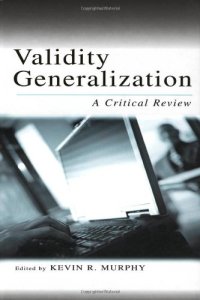 cover of the book Validity Generalization: A Critical Review (Volume in the Applied Psychology Series)