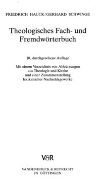 cover of the book Theologisches Fach- und Fremdwörterbuch (10., durchgesehene Auflage)