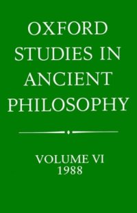 cover of the book Oxford Studies in Ancient Philosophy: Volume VI