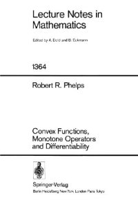 cover of the book Convex Functions, Monotone Operators and Differentiability