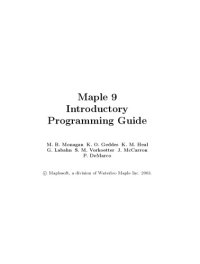 cover of the book Introductory Programming Guide: Maple 9