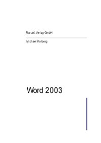 cover of the book Word 2003. Das kompakte Know-how zum perfekten Einsatz von Word  GERMAN 