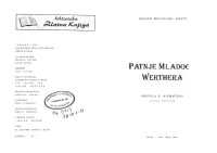 cover of the book Patnje mladog Werthera  The Sorrows of Young Werther   Die Leiden des jungen Werthers 