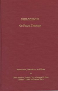 cover of the book Philodemus on Frank Criticism (Περὶ παρρησίας)