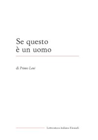 cover of the book Se questo è un uomo