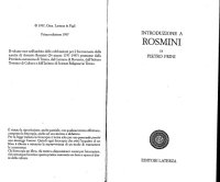 cover of the book Introduzione a Rosmini