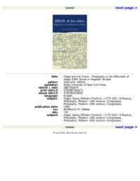 cover of the book Hegel and His Critics: Philosophy in the Aftermath of Hegel