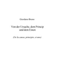 cover of the book Von der Ursache, dem Prinzip und dem Einen