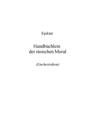 cover of the book Handbüchlein der Stoischen Moral