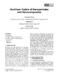 cover of the book Nonlinear Optics of Nanoparticles and Nanocomposites