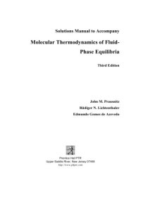 cover of the book Molecular Thermodynamcs of Fluid Phase Equilibria: Solutions Manual