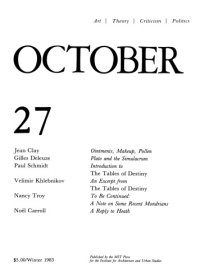 cover of the book October journal No.27 Winter (1983)