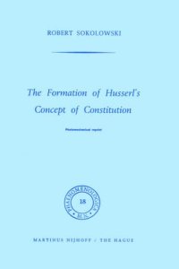 cover of the book The Formation of Husserl’s Concept of Constitution