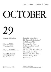 cover of the book October journal No.29 Summer (1984)