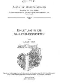 cover of the book Einleitung in die Sanherib-Inschriften - Archiv fur Orientforschung. Beiheft 26