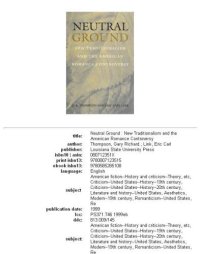 cover of the book Neutral ground: new traditionalism and the American romance controversy