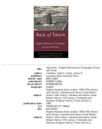 cover of the book Age of iron: English renaissance tropologies of love and power