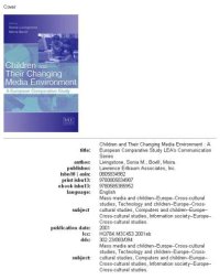 cover of the book Children and their changing media environment: a European comparative study