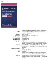 cover of the book Globalization and women in academia: North West-South East