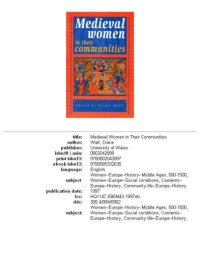 cover of the book Medieval women in their communities