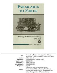 cover of the book Farmcarts to Fords: a history of the military ambulance, 1790-1925