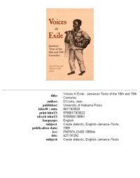 cover of the book Voices in exile: Jamaican texts of the 18th and 19th centuries