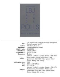 cover of the book LBJ and the polls