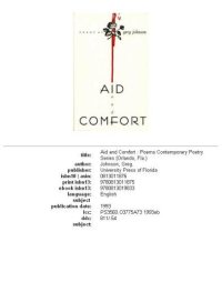 cover of the book Aid and comfort: poems