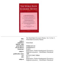 cover of the book World Bank Economic Review, Volume 12, Issue 3