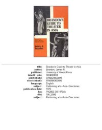 cover of the book Brandon's guide to theater in Asia