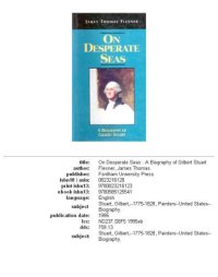 cover of the book On desperate seas: a biography of Gilbert Stuart