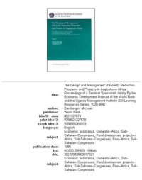 cover of the book The design and management of poverty reduction programs and projects in Anglophone Africa: proceedings of a seminar sponsored jointly by the Economic Development Institute of the World Bank and the Uganda Management Institute, Part 46