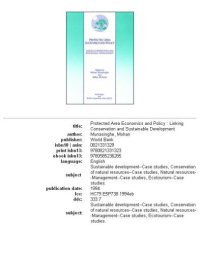 cover of the book Protected area economics and policy: linking conservation and sustainable development