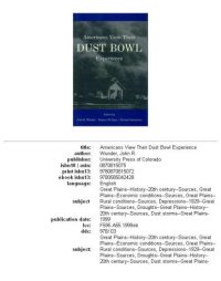 cover of the book Americans view their Dust Bowl experience