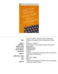 cover of the book Guide for written collection policy statements