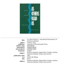 cover of the book As others read us: international perspectives on American literature