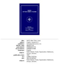 cover of the book NATO after thirty years