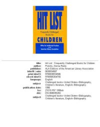 cover of the book Hit list -- frequently challenged books for children