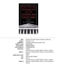 cover of the book Political thought and the American judiciary