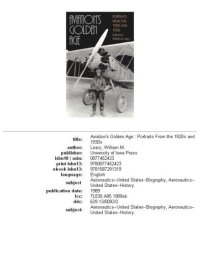 cover of the book Aviation's golden age: portraits from the 1920s and 1930s