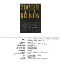 cover of the book Zionism and religion