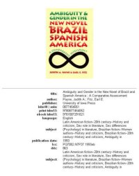 cover of the book Ambiguity and gender in the new novel of Brazil and Spanish America: a comparative assessment