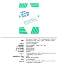 cover of the book New Jewish voices: plays produced by the Jewish Repertory Theatre